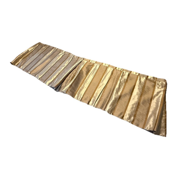 Set 3 Luxury Silk Valances Short Curtains Window Treatments Silk Gold Brown - Picture 11 of 13